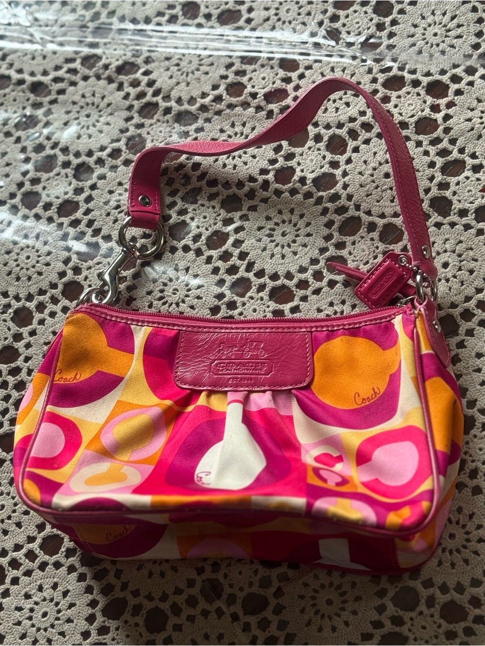Coach Valentine’s day Scarf Print y2k Purse - Picture 4 of 5